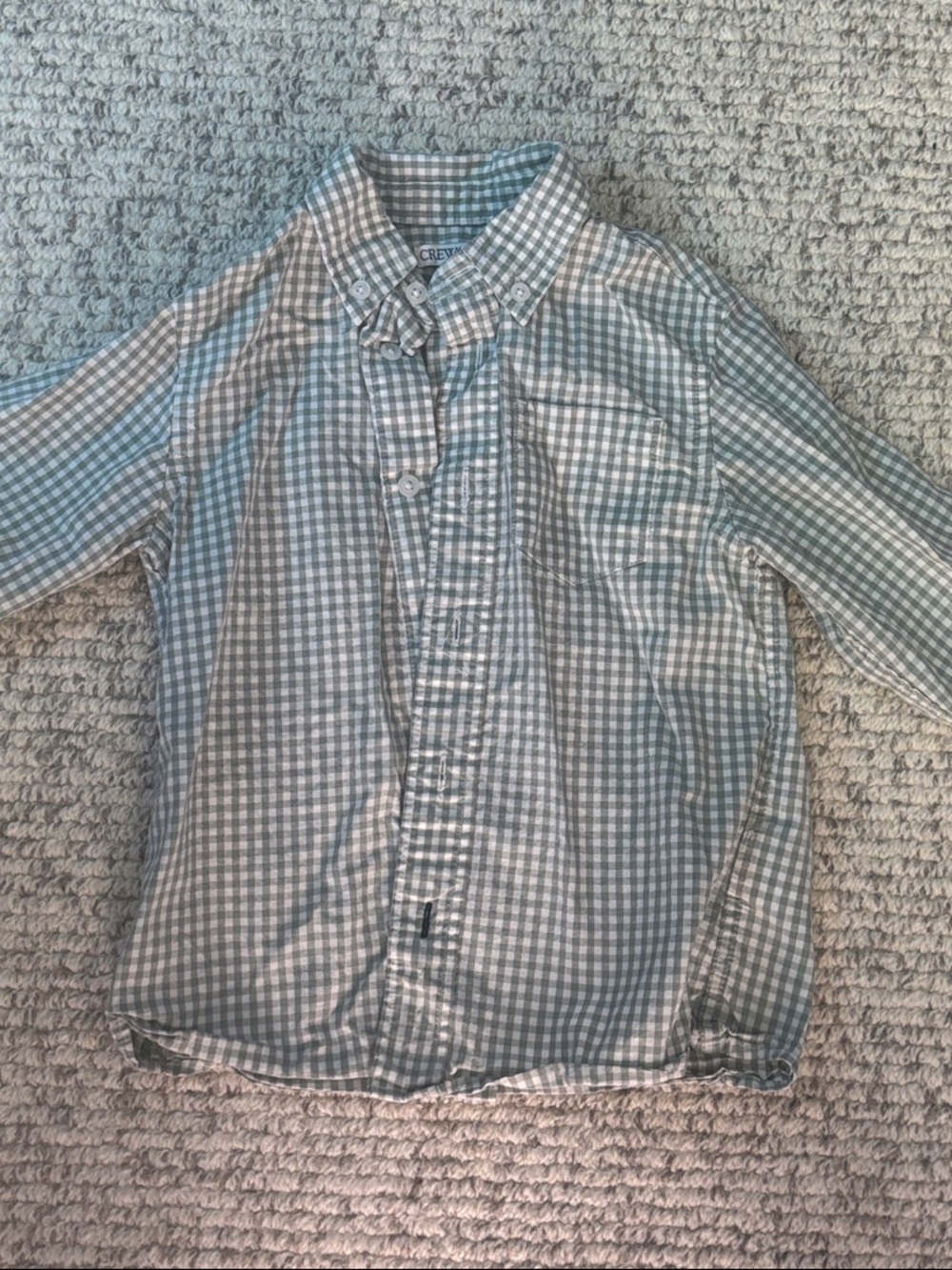 Crewcuts Light green & White Gingham Button-Down Shirt